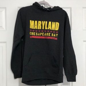 MillTex Maryland Chesapeake Bay‎ men’s size S ribbon star hooded sweatshirt NWT